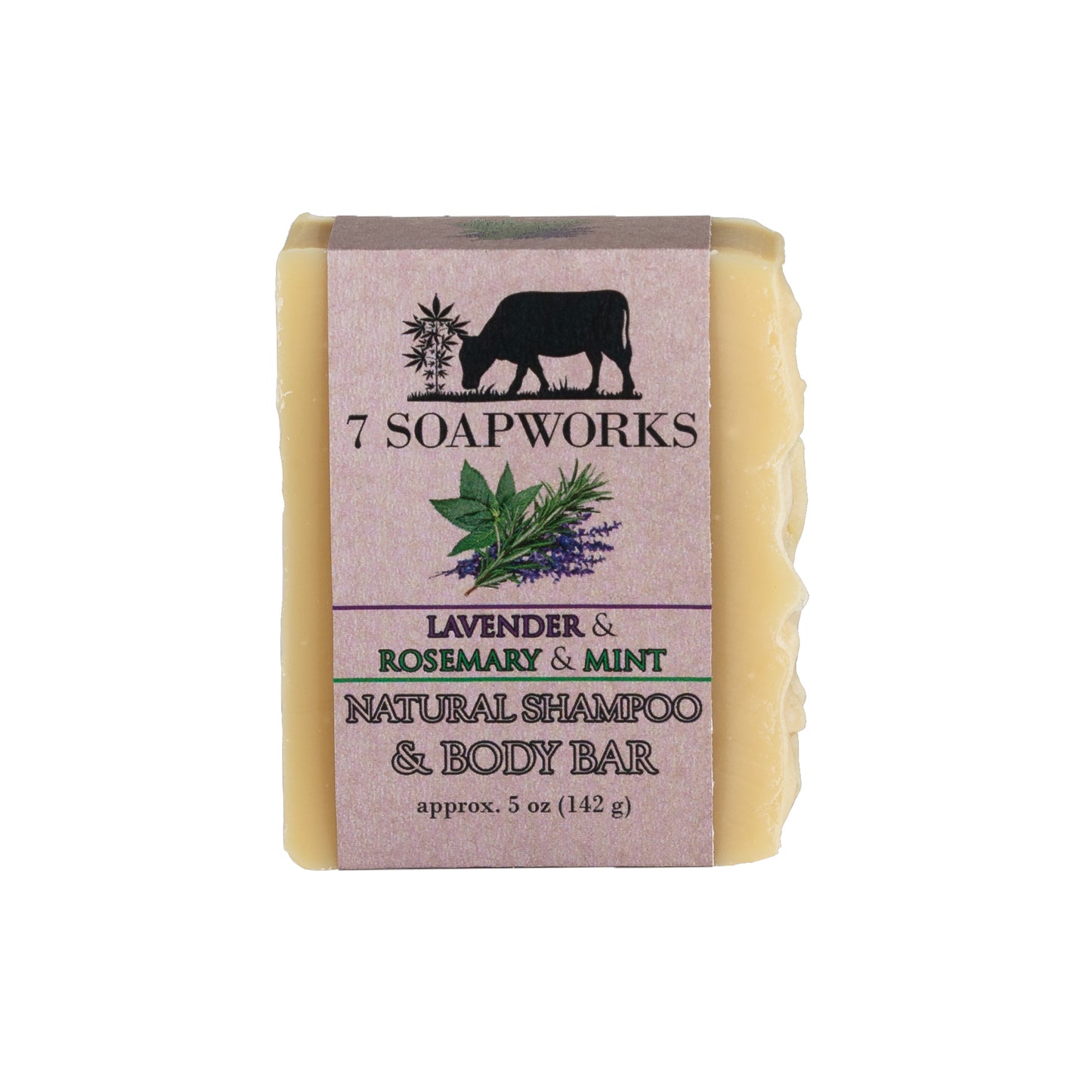 Natural Shampoo & Body Bar - Lavender & Rosemary & Peppermint