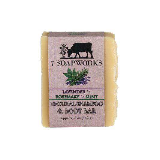 Natural Shampoo & Body Bar - Lavender & Rosemary & Peppermint